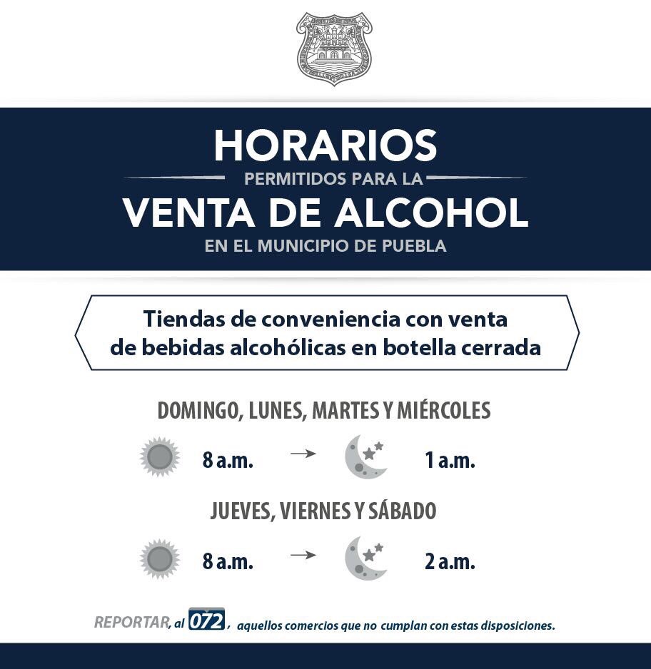 Comienzan nuevos horarios para venta de alcohol en Puebla Megalópolis